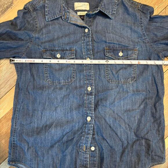 Blue denim button up shirt| Rodeo | Country Western Button down - Picture 4 of 5